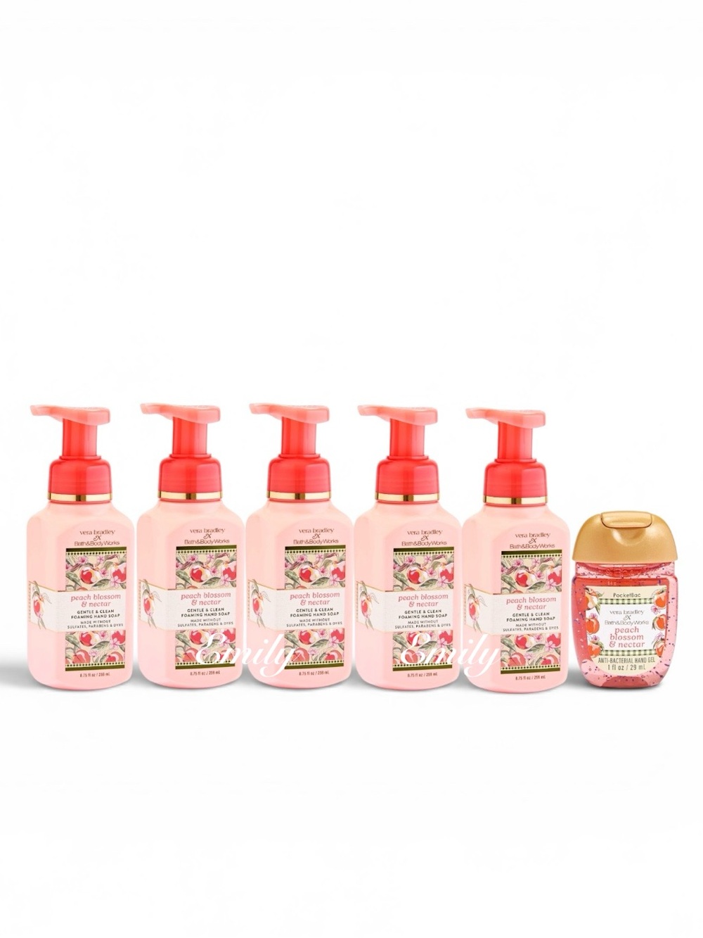 Vera Bradley & BBW 5X PEACH BLOSSOM NECTAR foam hand soap + PocketBac Bundle - Picture 1 of 6